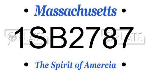 1SB2787 Massachusetts License Plate