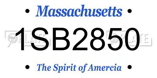 1SB2850 Massachusetts License Plate