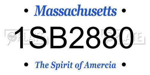 1SB2880 Massachusetts License Plate