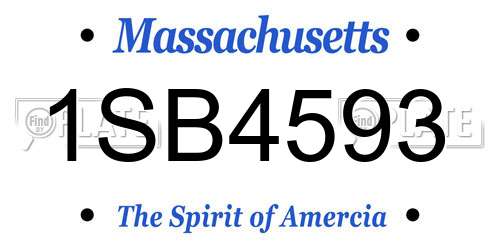 1SB4593 Massachusetts License Plate