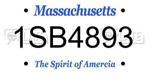 1SB4893 Massachusetts License Plate