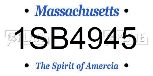 1SB4945 Massachusetts License Plate