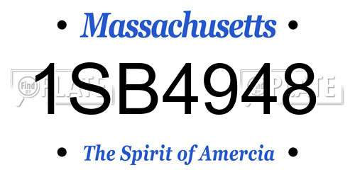 1SB4948 Massachusetts License Plate