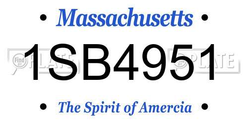 1SB4951 Massachusetts License Plate