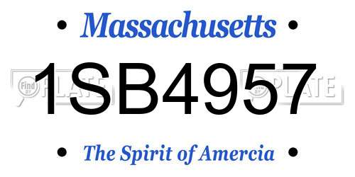 1SB4957 Massachusetts License Plate