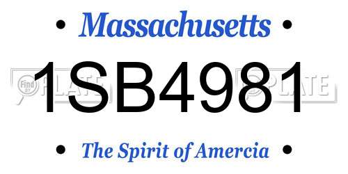 1SB4981 Massachusetts License Plate