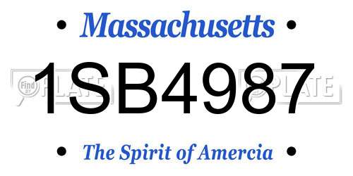 1SB4987 Massachusetts License Plate