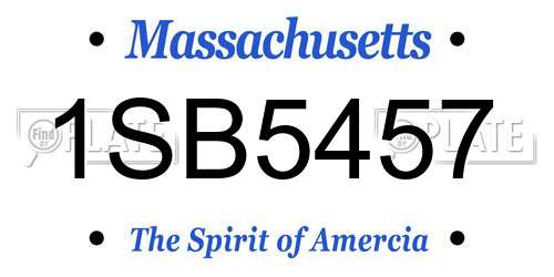 1SB5457 Massachusetts License Plate