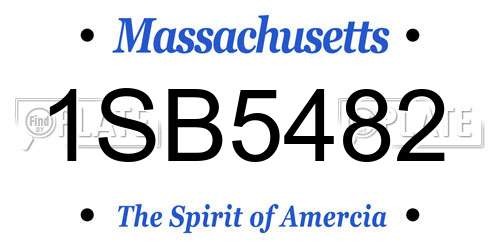 1SB5482 Massachusetts License Plate