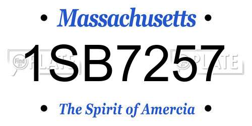 1SB7257 Massachusetts License Plate