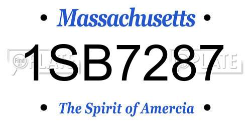 1SB7287 Massachusetts License Plate