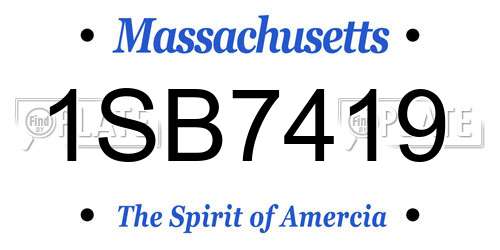 1SB7419 Massachusetts License Plate