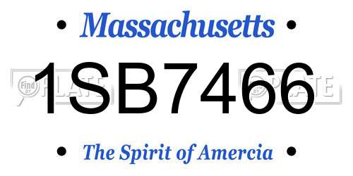 1SB7466 Massachusetts License Plate
