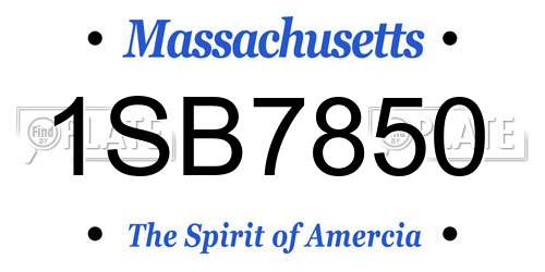 1SB7850 Massachusetts License Plate