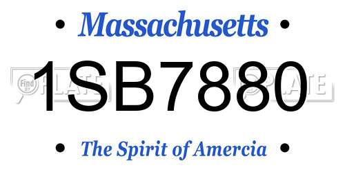 1SB7880 Massachusetts License Plate