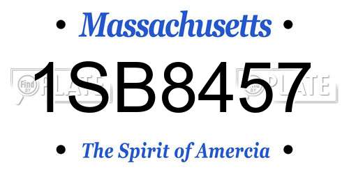 1SB8457 Massachusetts License Plate