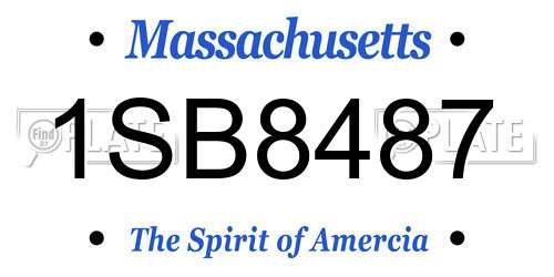 1SB8487 Massachusetts License Plate