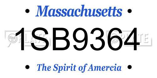 1SB9364 Massachusetts License Plate