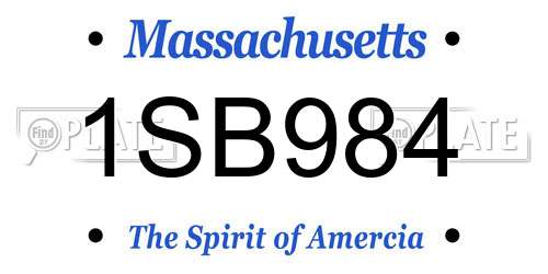 1SB984 Massachusetts License Plate