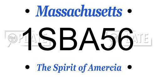 1SBA56 Massachusetts License Plate