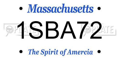 1SBA72 Massachusetts License Plate