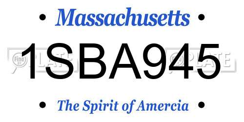 1SBA945 Massachusetts License Plate