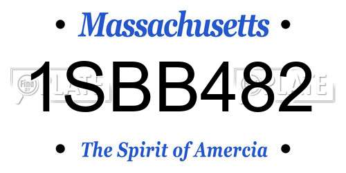 1SBB482 Massachusetts License Plate