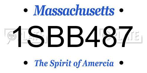 1SBB487 Massachusetts License Plate