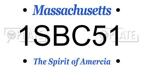 1SBC51 Massachusetts License Plate