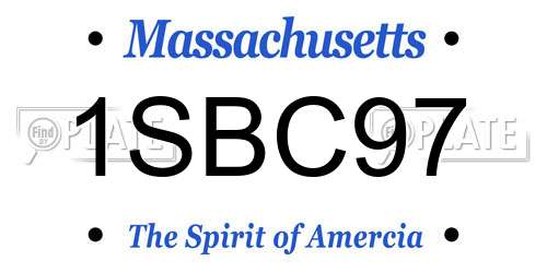 1SBC97 Massachusetts License Plate