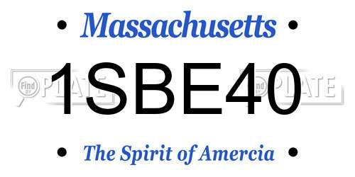 1SBE40 Massachusetts License Plate