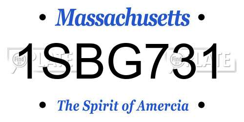 1SBG731 Massachusetts License Plate