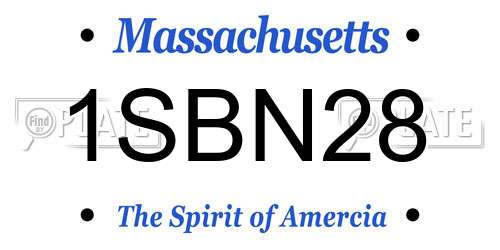1SBN28 Massachusetts License Plate
