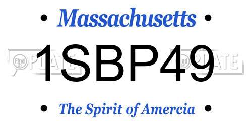 1SBP49 Massachusetts License Plate