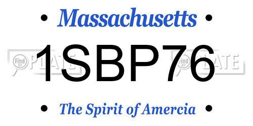 1SBP76 Massachusetts License Plate
