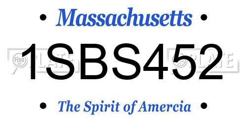 1SBS452 Massachusetts License Plate