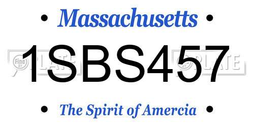 1SBS457 Massachusetts License Plate