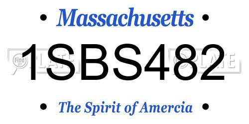 1SBS482 Massachusetts License Plate