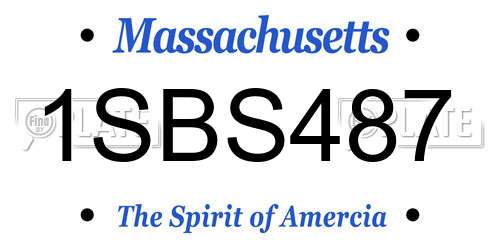 1SBS487 Massachusetts License Plate