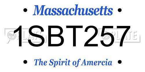 1SBT257 Massachusetts License Plate
