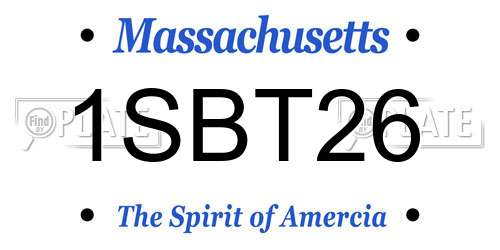 1SBT26 Massachusetts License Plate