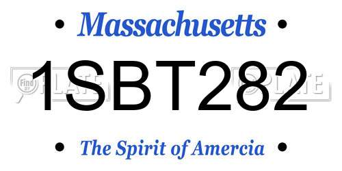 1SBT282 Massachusetts License Plate