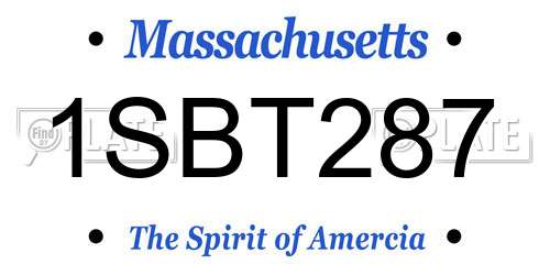 1SBT287 Massachusetts License Plate