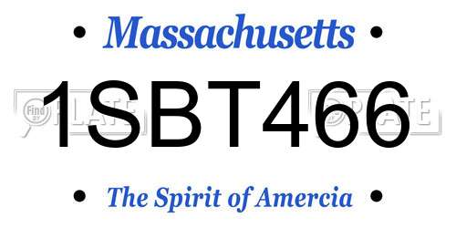 1SBT466 Massachusetts License Plate