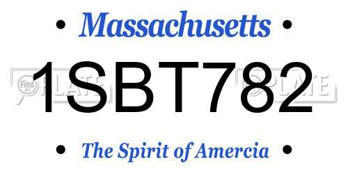 1SBT782 Massachusetts License Plate