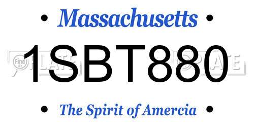 1SBT880 Massachusetts License Plate