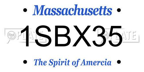 1SBX35 Massachusetts License Plate
