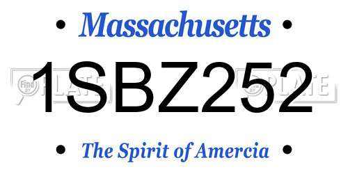 1SBZ252 Massachusetts License Plate