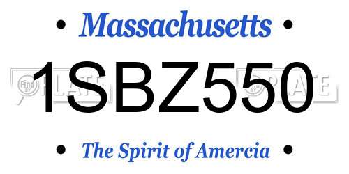1SBZ550 Massachusetts License Plate