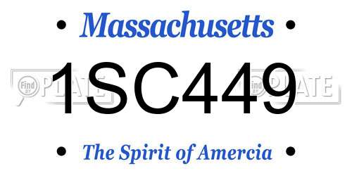 1SC449 Massachusetts License Plate